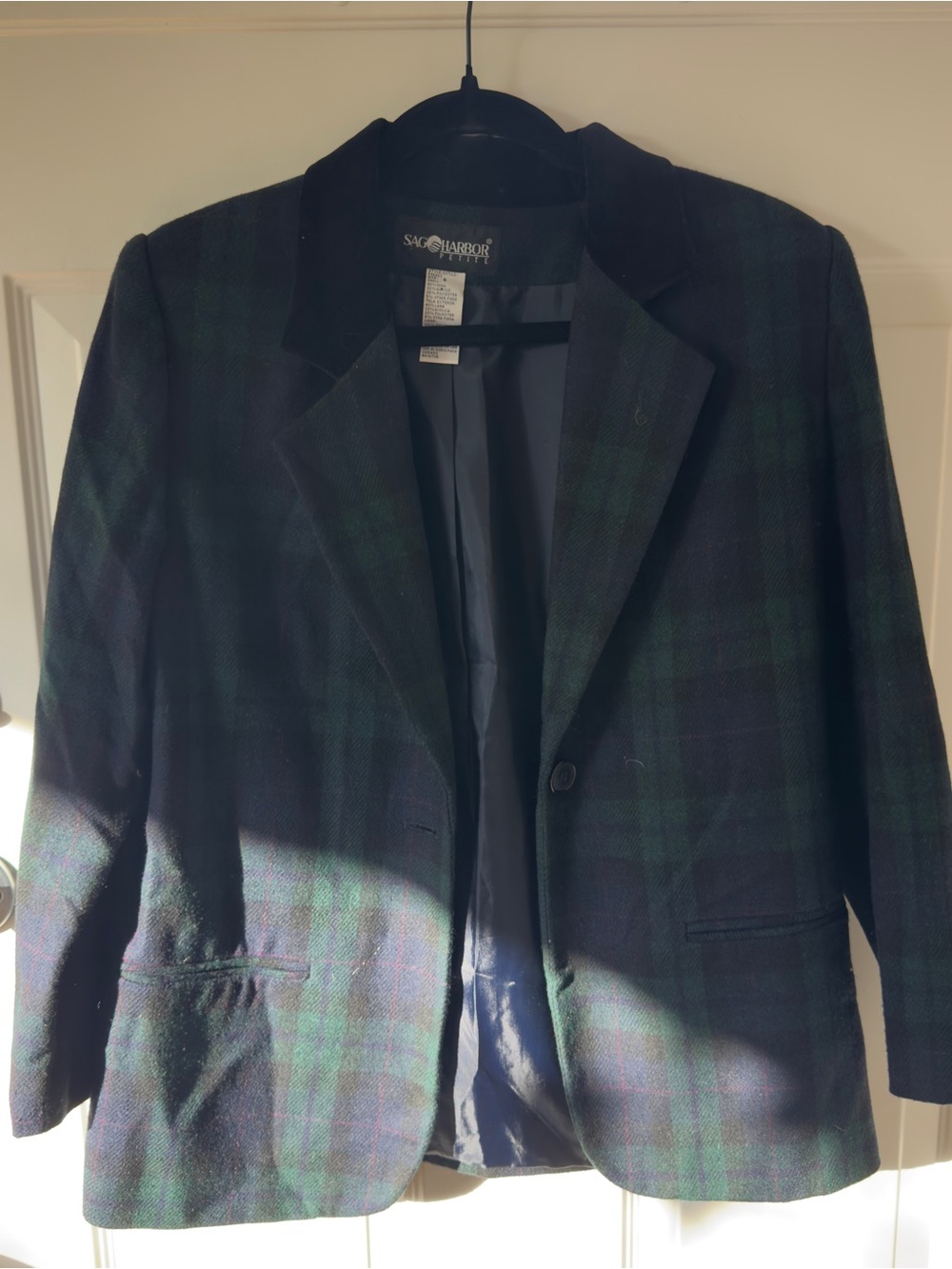 Sag Harbor Navy and Green Plaid Sport Coat